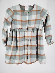 Little Co By Lauren Conrad Plaid Long Sleeved Tiered Dress Girl's Size 5T - Picture 1 of 5
