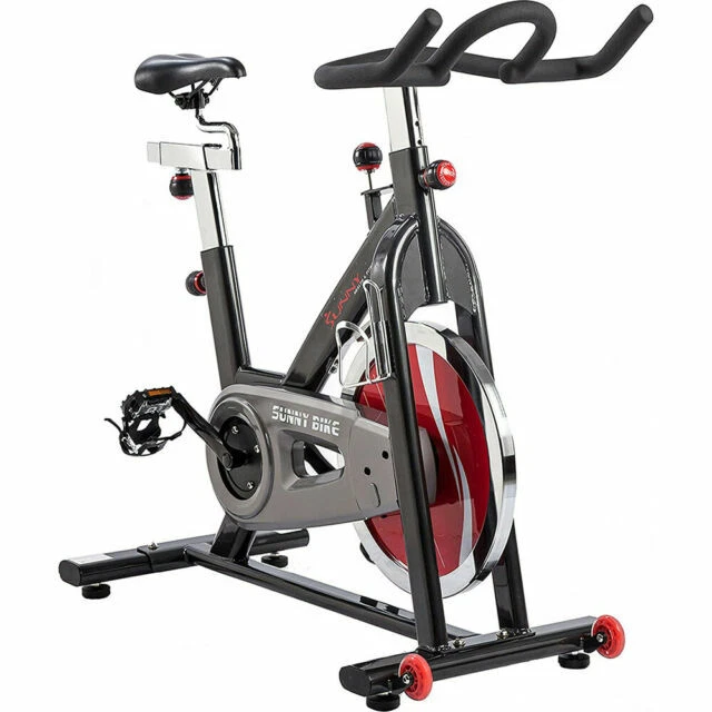 Sunny Health & Fitness SF-B1002 Belt Drive Steel Frame Indoor Cycling Bike