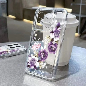 Flower Clear Silicone Case For Xiaomi 14T 13T 11T Redmi Note 14 13 12 Pro Cover - Picture 1 of 18