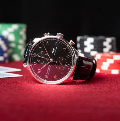 IWC Portugieser Chronograph Black Alligator Leather Strap - Image 1 of 4