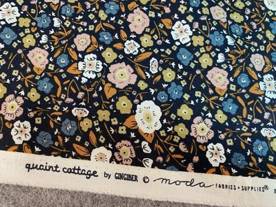 Tela de edredón Moda QUAINT COTTAGE GINGIBER negro floral elección de tamaño Foto 1 de 4