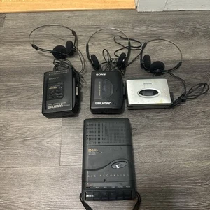 Sony Walkman Bundle AM/FM Cassette Bundle Radio Vintage 80s 90s Music READ VTG - Picture 1 of 9