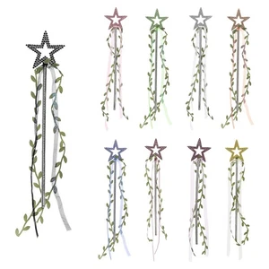 Varita de hadas estrella 1 pieza diamantes de imitación brillantes con cinta y enredaderas utilería de disfraces de Halloween - Imagen 1 de 81