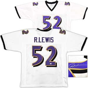 Baltimore Ravens Ray Lewis Autographed Signed White Football Jersey JSA - Picture 1 of 7