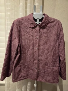 Alfred Dunner Long Sleeve Button Up Jacket Women's Sz 14 Light Mauve/Purple  - Picture 1 of 7