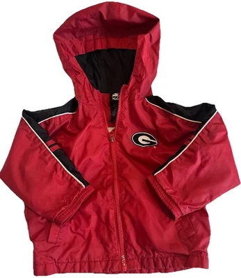 复古佐治亚州儿童大学入门连帽拉链 3T 夹克拼色 — 第 1/4 张图片