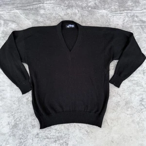 Peru Unlimited Men's Sz Large 100% Alpaca Black Long Sleeve Sweater Made In Peru - Picture 1 of 5