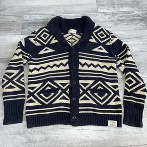 Ralph Lauren Denim & Supply Sweater Mens Shawl Collar Cardigan Aztec Knit Blue - Picture 1 of 11