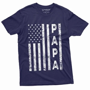 Maglietta Papa Bandiera USA Uomo Festa del Papà Papà Regalo Camicie Bandiera Americana T - Foto 1 di 8