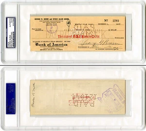 George Burns SIGNED Check Comedian Gracie Allen Sunshine Boy PSA/DNA HANDSIGNIERT - Bild 1 von 1