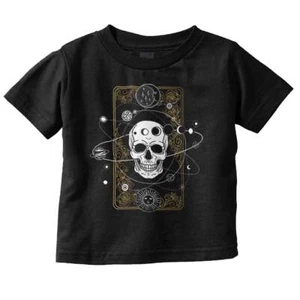 Goth Celestial Skull Solar System Tarot Card Toddler Boy Girl Youth T Shirt Tee - Picture 1 of 6
