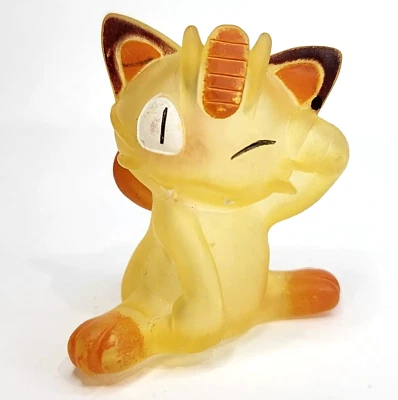 Pokemon 1997 1.5" Clear Meowth Finger Puppet Figura Nintendo Bandai Foto 1 de 3