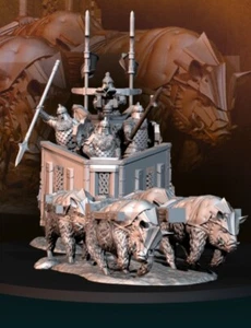 Silver Goat Dwarf Streitwagen Davale Games  Herr der Ringe - Tabletop - 28mm - Bild 1 von 3