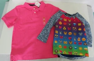 NWT Gymboree Pink Polo Size 6 Emoji Top Size 6X Lot of 2 - Picture 1 of 11