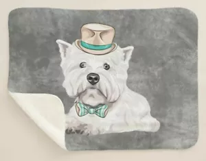 West Highland Terrier Westie Cachorro Perro Acuático Sombrero Sherpa Lanza Manta - Imagen 1 de 4