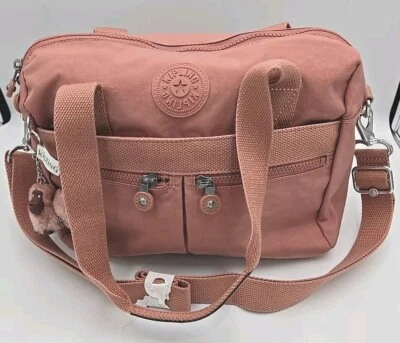 Bolso Bandolera Kipling Klara Para Mujer Tipo Rosa B Rosa Multi Bolsillo NUEVO Foto 1 de 4