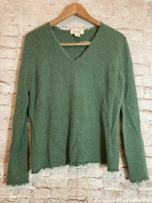 Peck & Peck Pure Cashmere Sweater Womens XL Olive Green Lightweight Feminine - Image 1 of 4