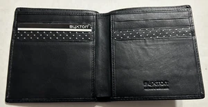Cartera para tarjetas Buxton de cuero genuino negra delgada doble plegable para hombre ENVÍO GRATUITO - Imagen 1 de 3