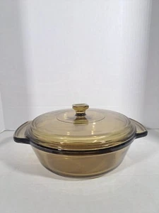 Anchor Hocking 1.5 Quart Amber Brown Glass Casserole Dish With Lid 9" - Picture 1 of 5