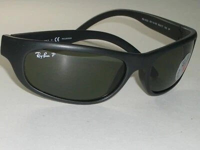 Ray Ban RB4033 60[]17 mm SCHLANKE FLACHE SCHWARZE POLARISIERTE PREDATOR-SONNENBRILLE NEU - Bild 1 von 4