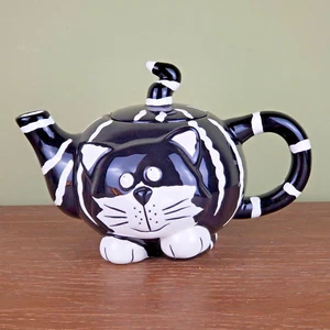 Burton & Burton Chester The Cat Teekanne schwarz weiß Keramik - Bild 1 von 5