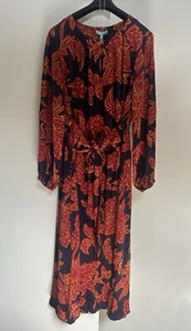Blue Illusion Silk Dress BNWT Was $400 Incls Free Cubic Z Circle Necklace - Picture 1 of 11