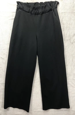 Pantalones Ashley Stewart Talla 10/12 Negros Cintura Elástica Pierna Ancha Negocios Carrera Foto 1 de 4