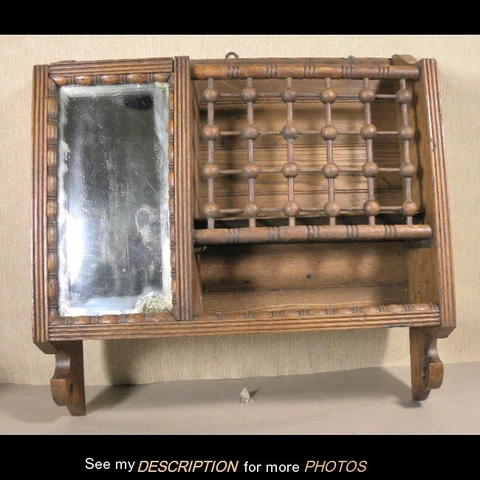 Antique Oak Ball and Stick Wall Medicine Cabinet Cover