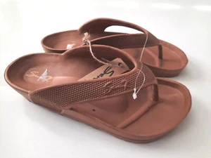 Sandali donna zeppa Seven7 taglia 6 infradito caramello marrone marrone marrone nuovo con etichetta - Foto 1 di 12