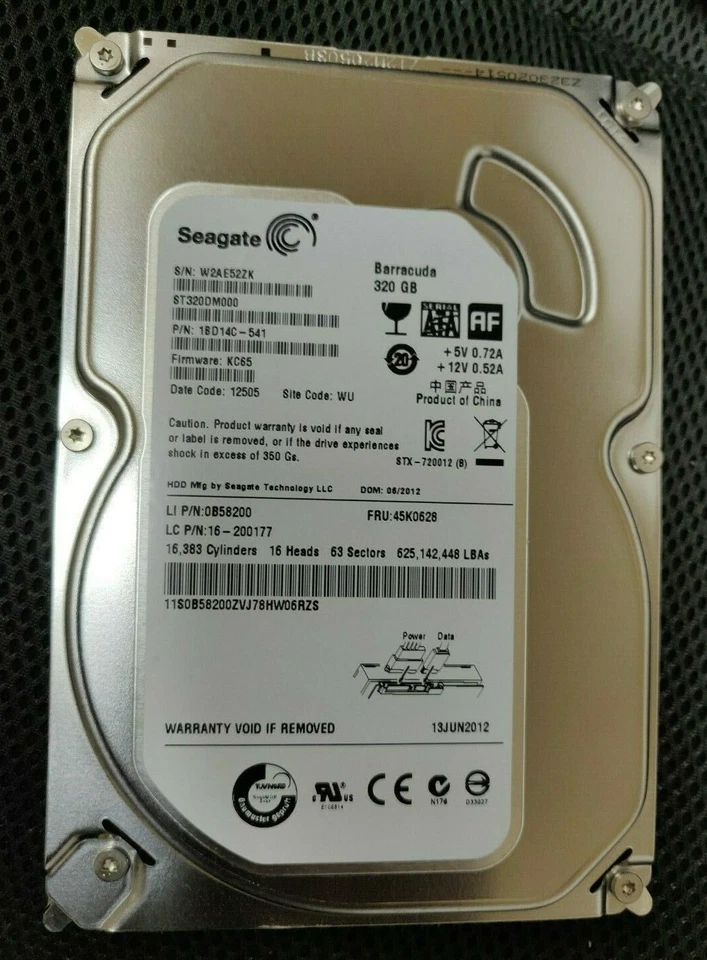 Lenovo 0B58200 45K0628 ST320DM000 320GB 7.2K SATA 3.5" SATA Hard Disk Drive - Image 1 of 1