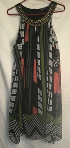 Mlle Gabrielle Damen 2X Perlen ärmellos gefüttert geometrisches Kleid - Bild 1 von 9