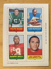 1969 Topps Football Four In One Insert With Ralph Baker EX