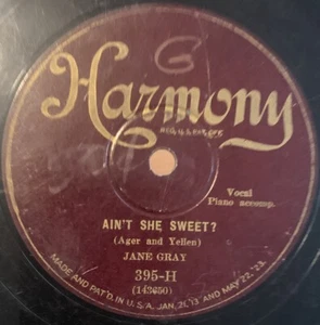 Jane Gray - Ain’t She Sweet / My Idea Of Heaven - Harmony 395 - Good - Picture 1 of 4