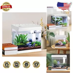 Complete 5 Gallon Aquarium Starter Kit with LED Light - Betta-Friendly Design - Picture 1 of 11