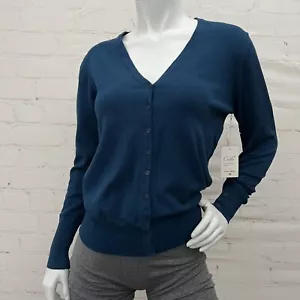 Cielo Blue Cardigan Sweater Women's Long Sleeve Button Up V neck Size M - Picture 1 of 10