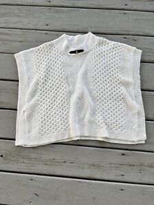 Janie And Jack Girl Size 6 Sweater Cap Pearl Ivory Poncho