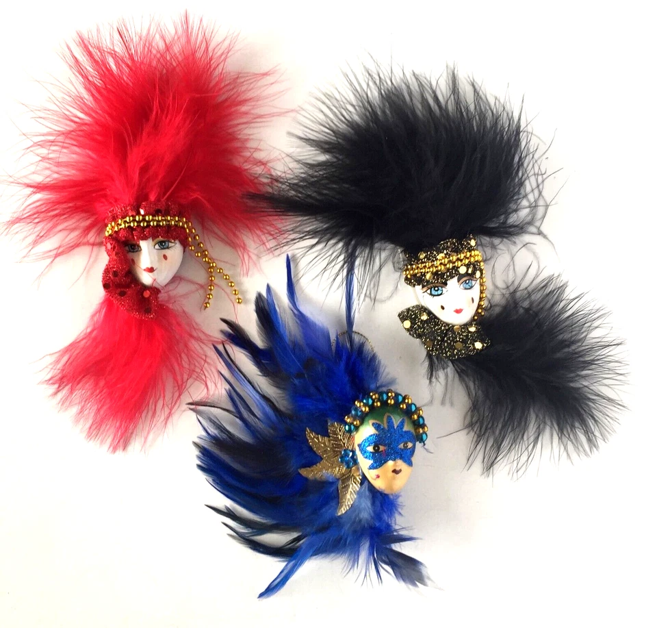 Mardi Gras Refrigerator Décor Magnets Masquerade Venetian Ornament party favor - Image 1 of 4