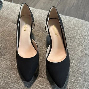 Scarpa donna elegante nera tacco piccolo taglia 10 - Foto 1 di 7