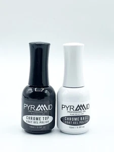 Pyramid Professional Gel Chrome Top & Base Coat Gel Polish 15 mL - 05 fl.oz NEW - Picture 1 of 3