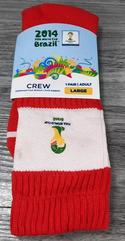 FIFA WORLD CUP-SOCCER Brazil Crew Socks 2014 NWT Adult Large Officially Licensed Cover