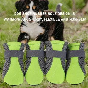 Hundeschuhe Haustier Pfotenschutz Booties Welpen rutschfeste Turnschuhe (grün M) - Bild 1 von 7