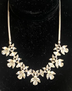 Vintage Signed PENNINO Crystal Clear Rhinestone Necklace w/Snake Chain-Beauty! - Picture 1 of 11