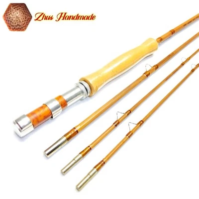 Caña para moscas de bambú clásica hecha a mano 8'6" 7 con 3 secciones/cónica vintage/cañas de pescar Foto 1 de 4