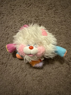 Mini peluche de peluche vintage 1986 Popples blanco Mattel con etiqueta de broma Foto 1 de 4