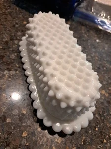 Vintage Fenton Hobnail White Milk Glass Butter Dish MCM 1960s - Picture 1 of 7