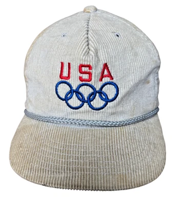 Gorra de pana vintage de los Juegos Olímpicos de Estados Unidos años 80 90 Red Drew Pearson cuerda cuerda cuerda Foto 1 de 4