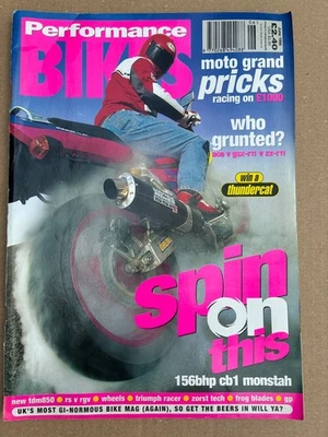PERFORMANCE BIKE MAGAZINE JUN 1996 ACE GSX-R11 ZZ-R11 TDM850 WHEELS TRIUMPH RACE - Image 1 of 3