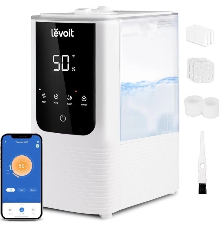 LEVOIT Humidifiers for Home Smart Warm/Cool Mist Air Humidifier OasisMist 4.5L