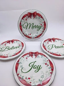 4er Set Pfaltzgraff Winterberry Red Ribbon Teller - Bild 1 von 10