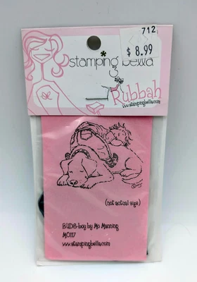 NEW Adorable Stamping Bella "BUDS" - Little Boy Lying on Dog - Image 1 of 2